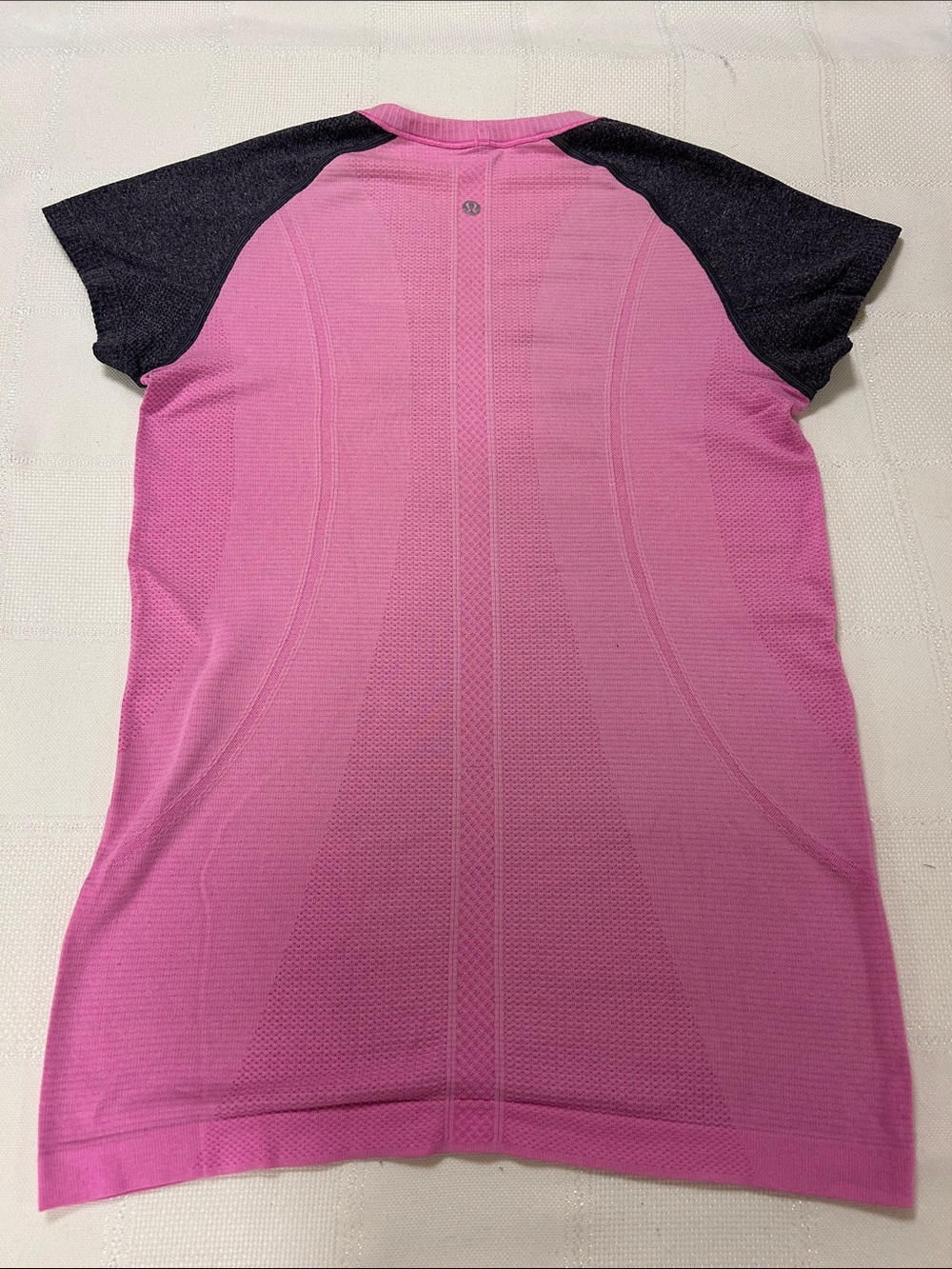 lululemon athletica Pink Short Sleeve Tee with Black Sleeves image 2